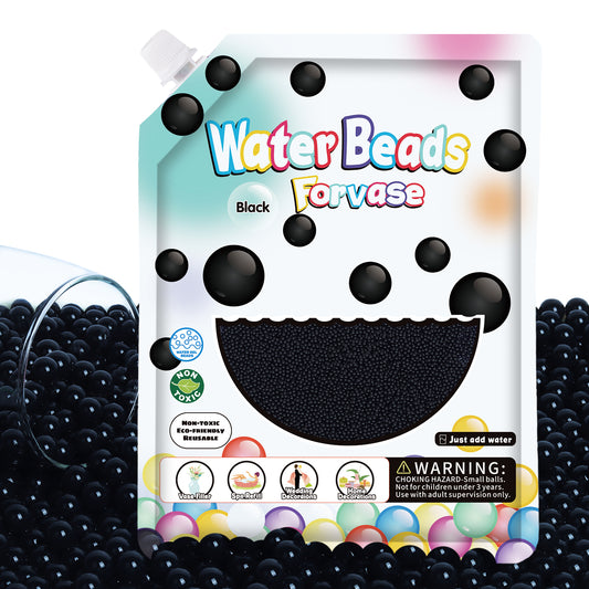 300,000 Pcs Black Water Beads,Non Toxic Water Beads for Vase Filler,Plant,Floating Candles,Wedding and Home Decoration