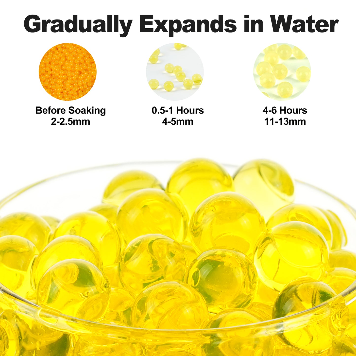 300,000 Pcs Yellow Water Beads,Non Toxic Water Beads for Vase Filler,Plant,Floating Candles,Wedding and Home Decoration