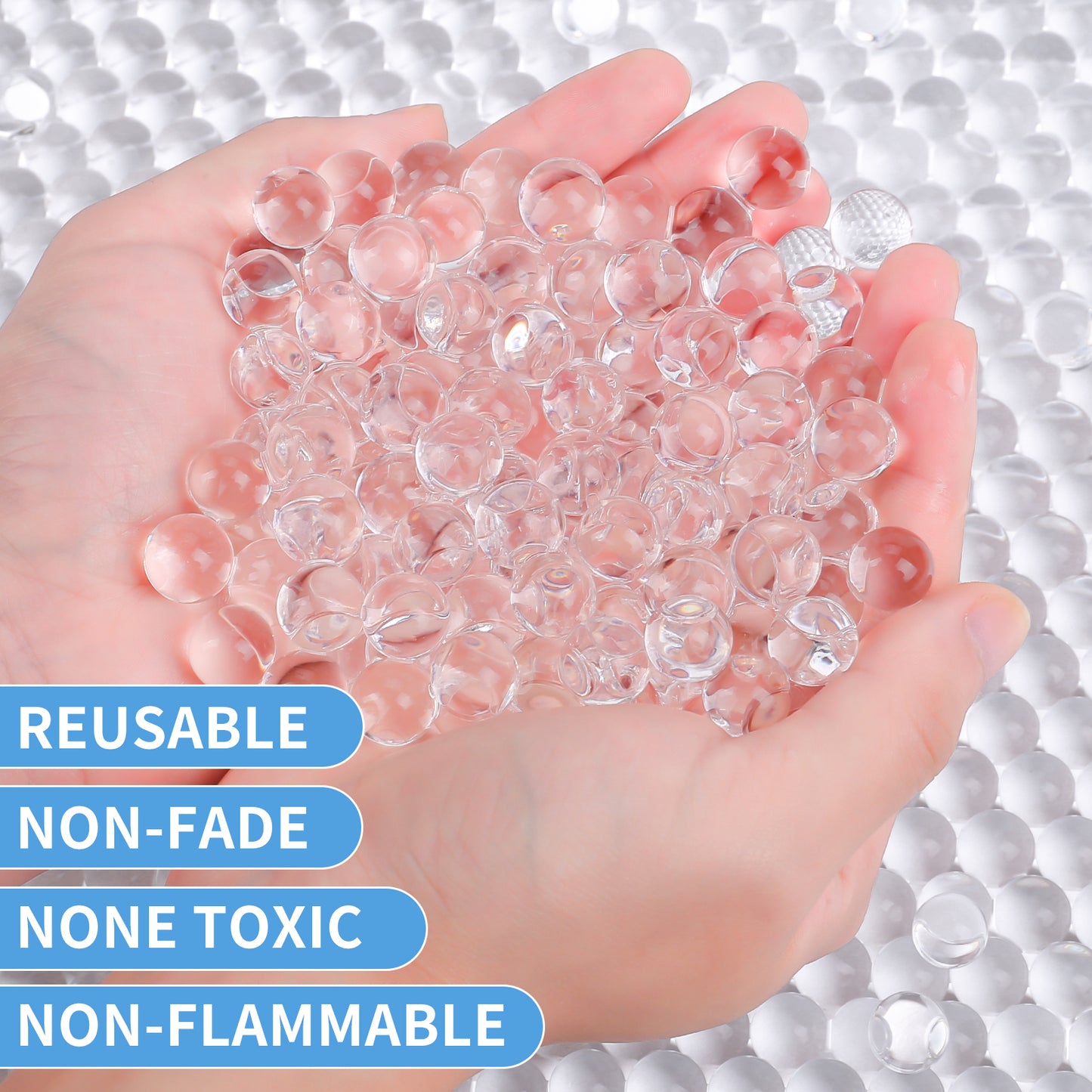 MADETOP 300,000 Pcs Water Gel Beads for vase,Transparent Vase Filler Water Gel Beads for Wedding Centerpieces,Flora Arrangement,Christmas Decorations and Home Decor