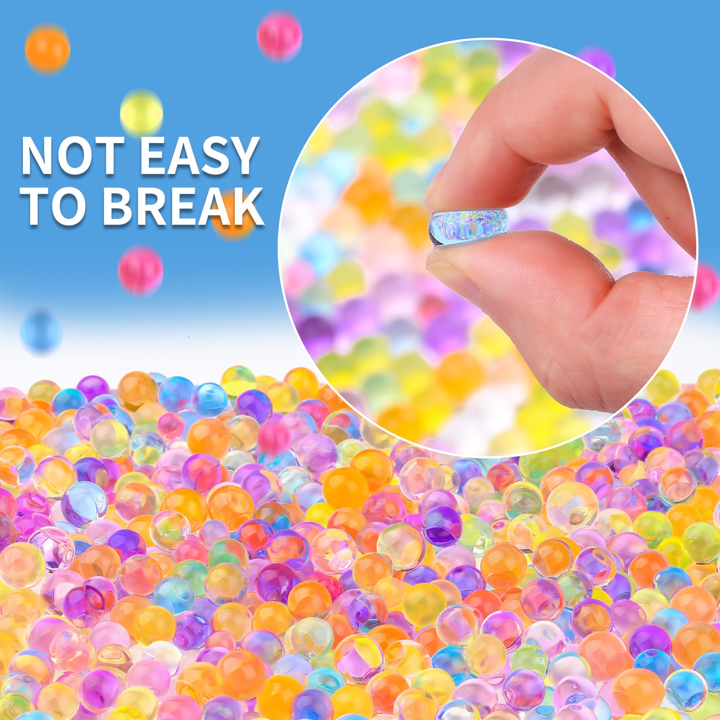 MADETOP 300,000 Pcs Rainbow Mix Jelly Water Gel Beads,Non Toxic Water Beads for Vase Filler,Plant,Floating Candles,Wedding and Home Decoration