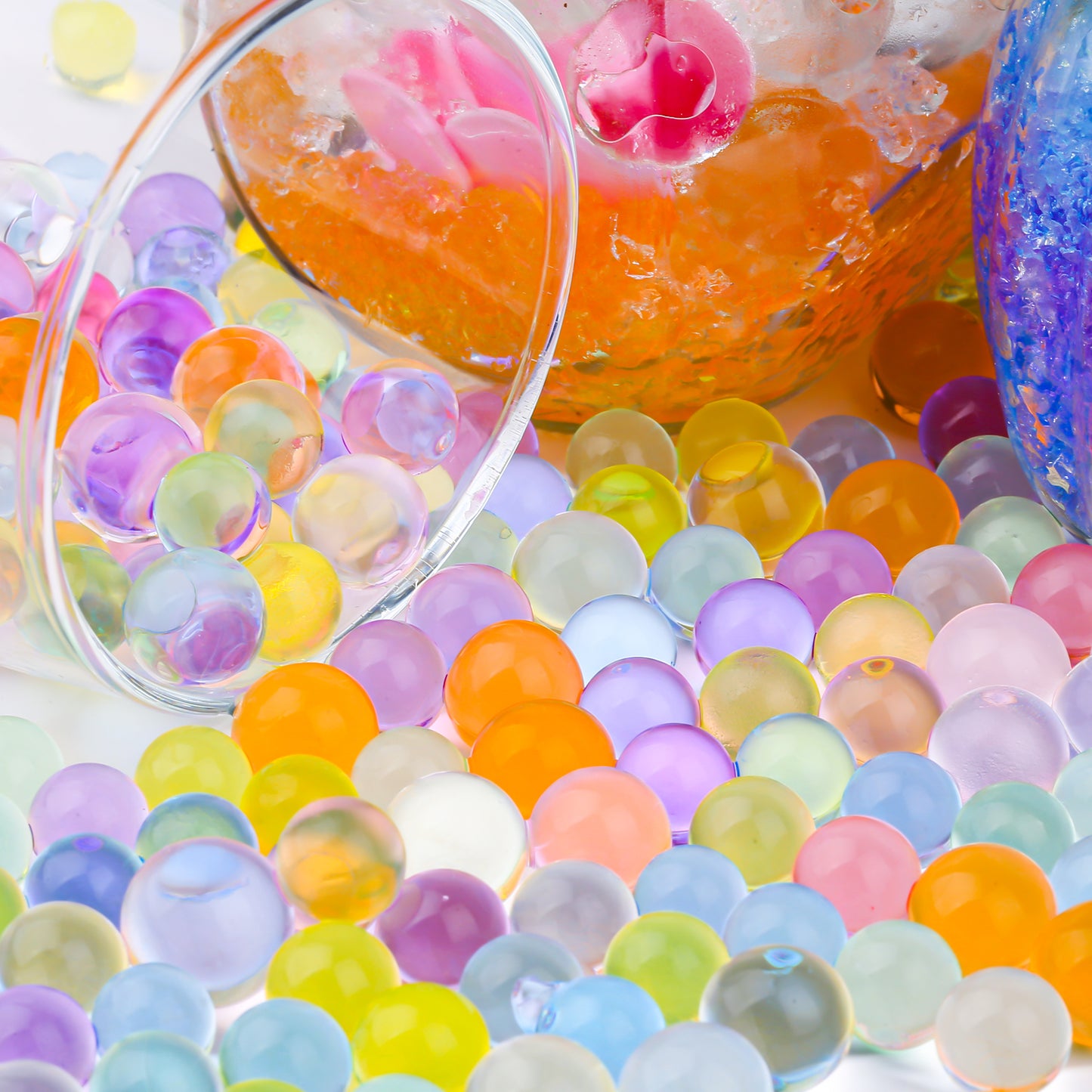 MADETOP 300,000 Pcs Rainbow Mix Jelly Water Gel Beads,Non Toxic Water Beads for Vase Filler,Plant,Floating Candles,Wedding and Home Decoration