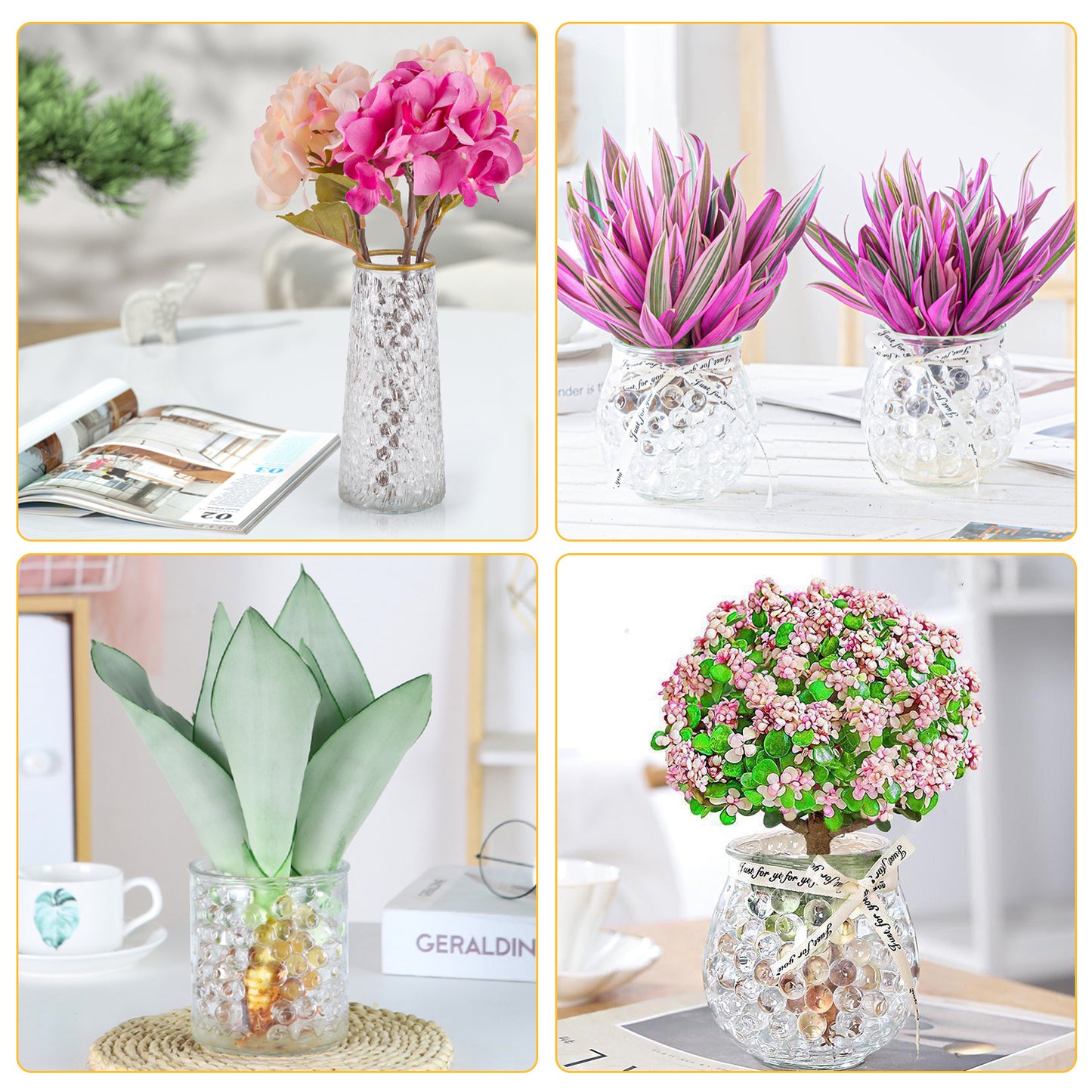 MADETOP 300,000 Pcs Water Gel Beads for vase,Transparent Vase Filler Water Gel Beads for Wedding Centerpieces,Flora Arrangement,Christmas Decorations and Home Decor
