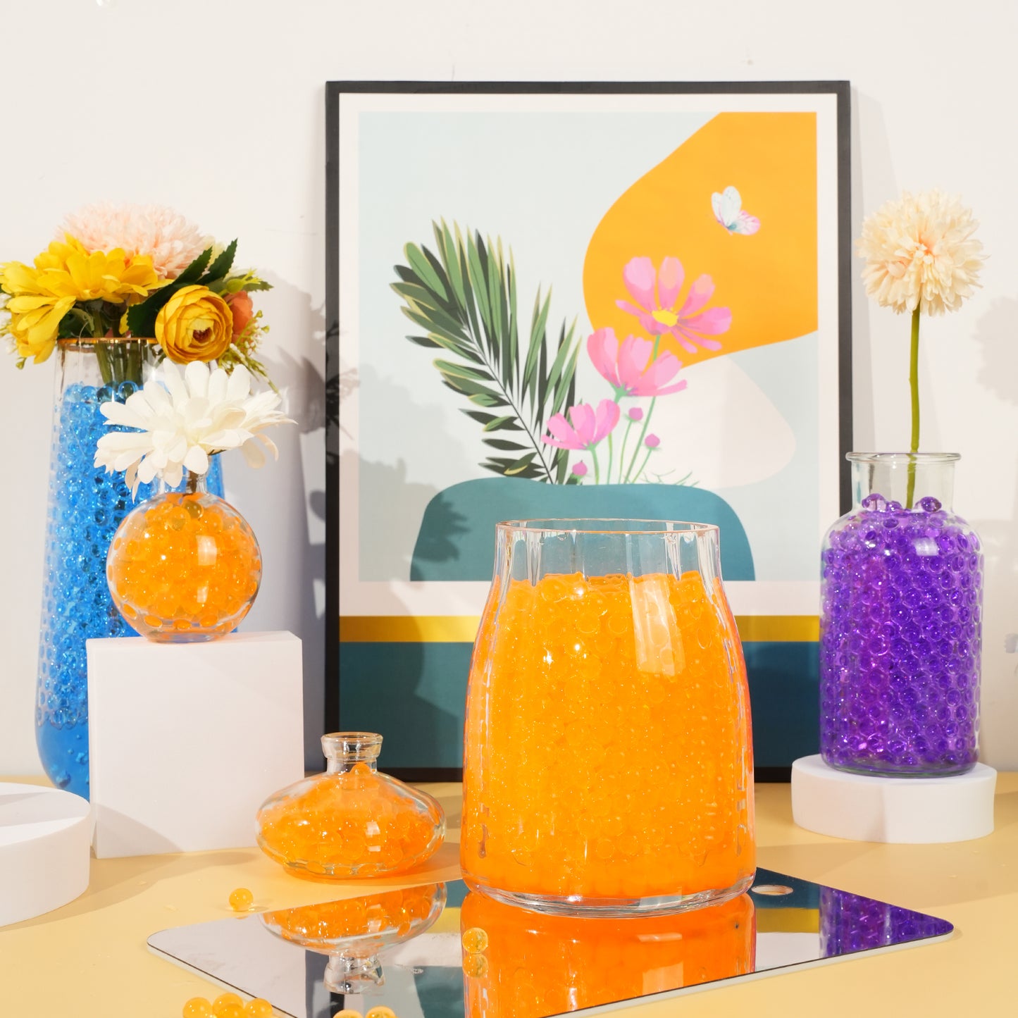 300,000 Pcs Orange Water Beads,Non Toxic Water Beads for Vase Filler,Plant,Floating Candles,Wedding and Home Decoration