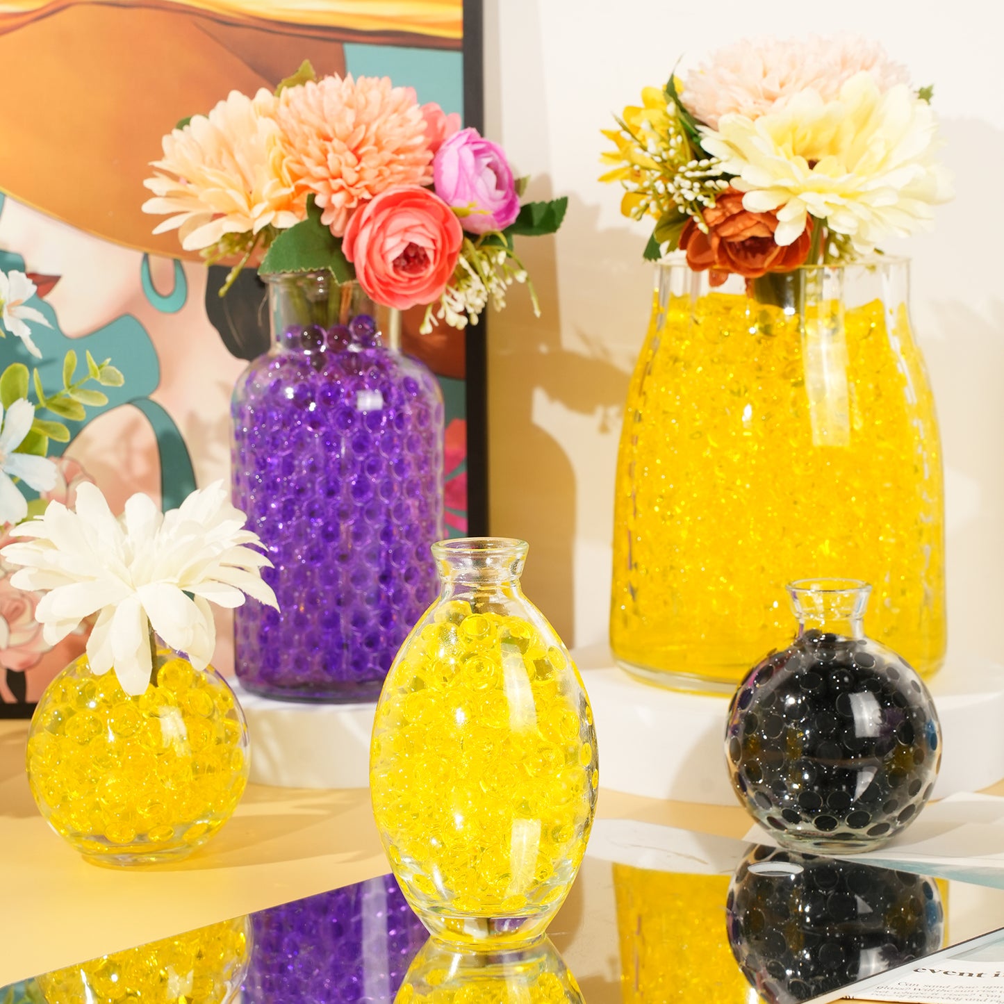 300,000 Pcs Yellow Water Beads,Non Toxic Water Beads for Vase Filler,Plant,Floating Candles,Wedding and Home Decoration