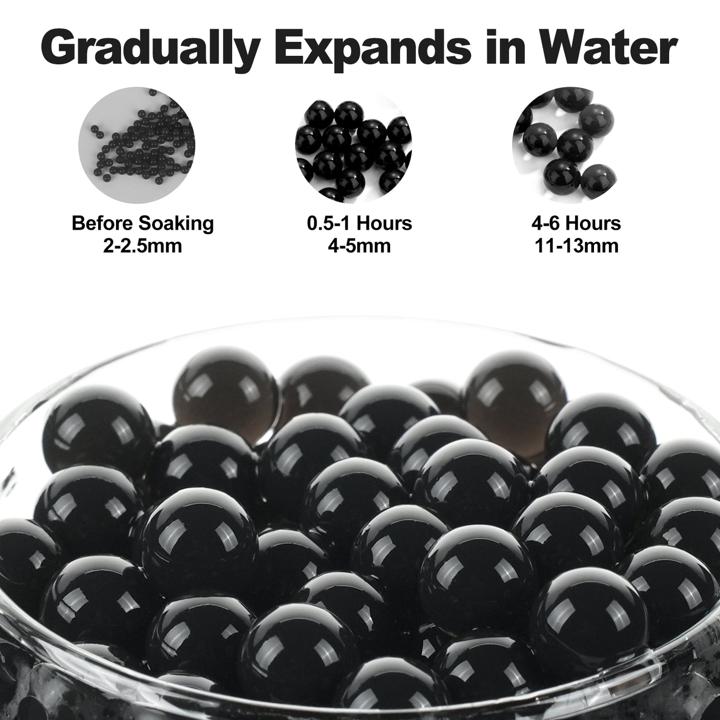 300,000 Pcs Black Water Beads,Non Toxic Water Beads for Vase Filler,Plant,Floating Candles,Wedding and Home Decoration