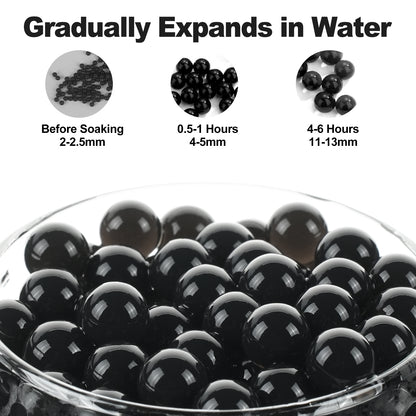300,000 Pcs Black Water Beads,Non Toxic Water Beads for Vase Filler,Plant,Floating Candles,Wedding and Home Decoration