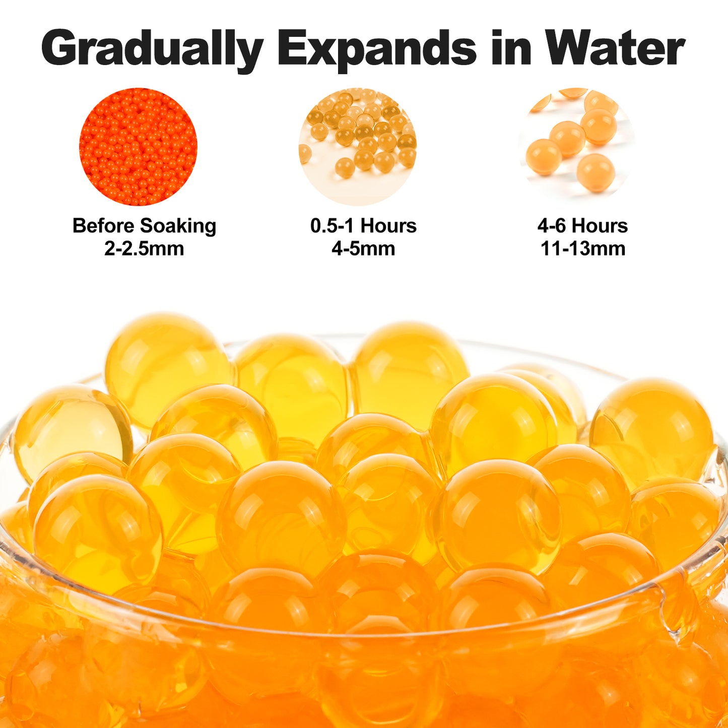 300,000 Pcs Orange Water Beads,Non Toxic Water Beads for Vase Filler,Plant,Floating Candles,Wedding and Home Decoration
