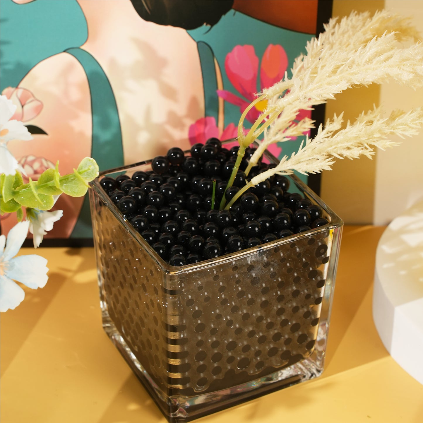 300,000 Pcs Black Water Beads,Non Toxic Water Beads for Vase Filler,Plant,Floating Candles,Wedding and Home Decoration
