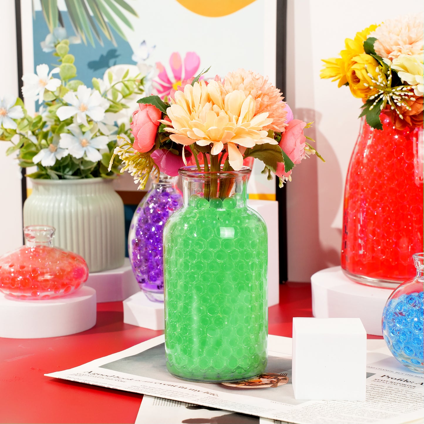 300,000 Pcs Green Water Beads,Non Toxic Water Beads for Vase Filler,Plant,Floating Candles,Wedding and Home Decoration